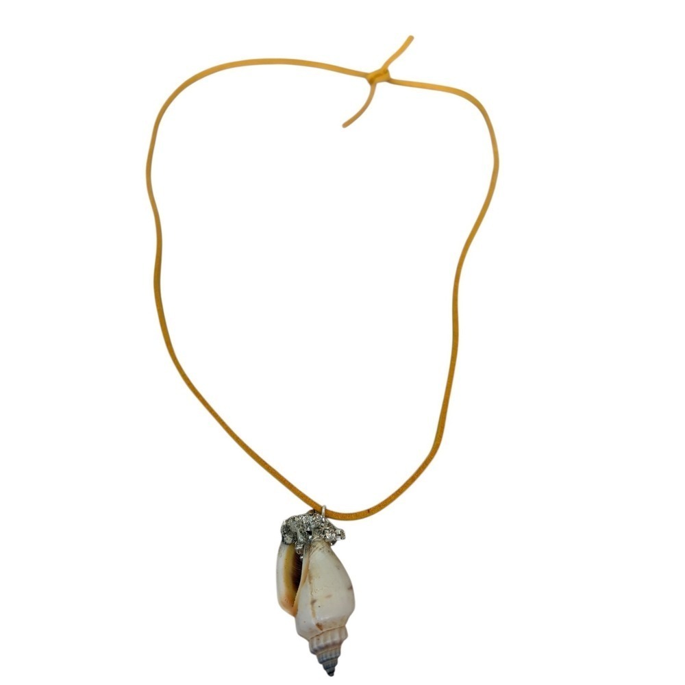 Natural Seashell Pendant Necklace Suede Cord Beach Boho Coastal